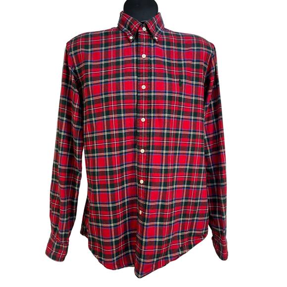 Ralph Lauren Red Plaid Cotton Button Down Shirt - Picture 1 of 8